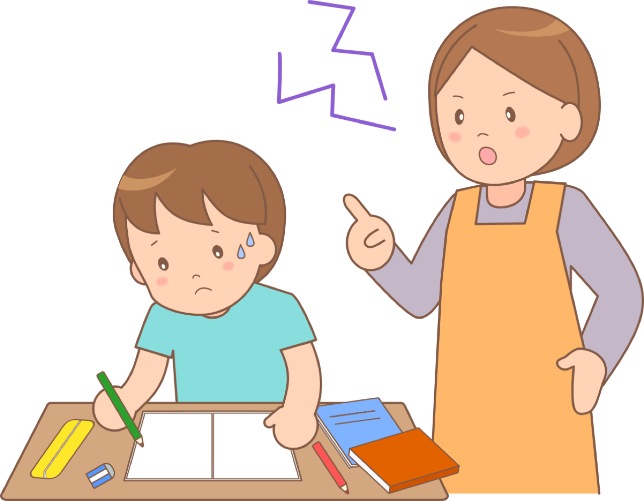 勉強は優しく教えてあげてください