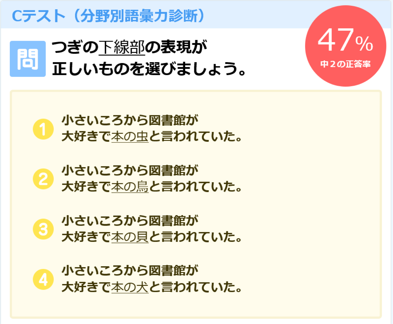 「言葉の力」と「読み取る力」を測る